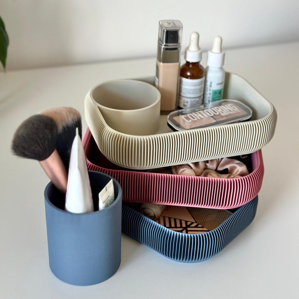 Stackable Makeup Organizer for Bathroom Vanity and Skincare Storage