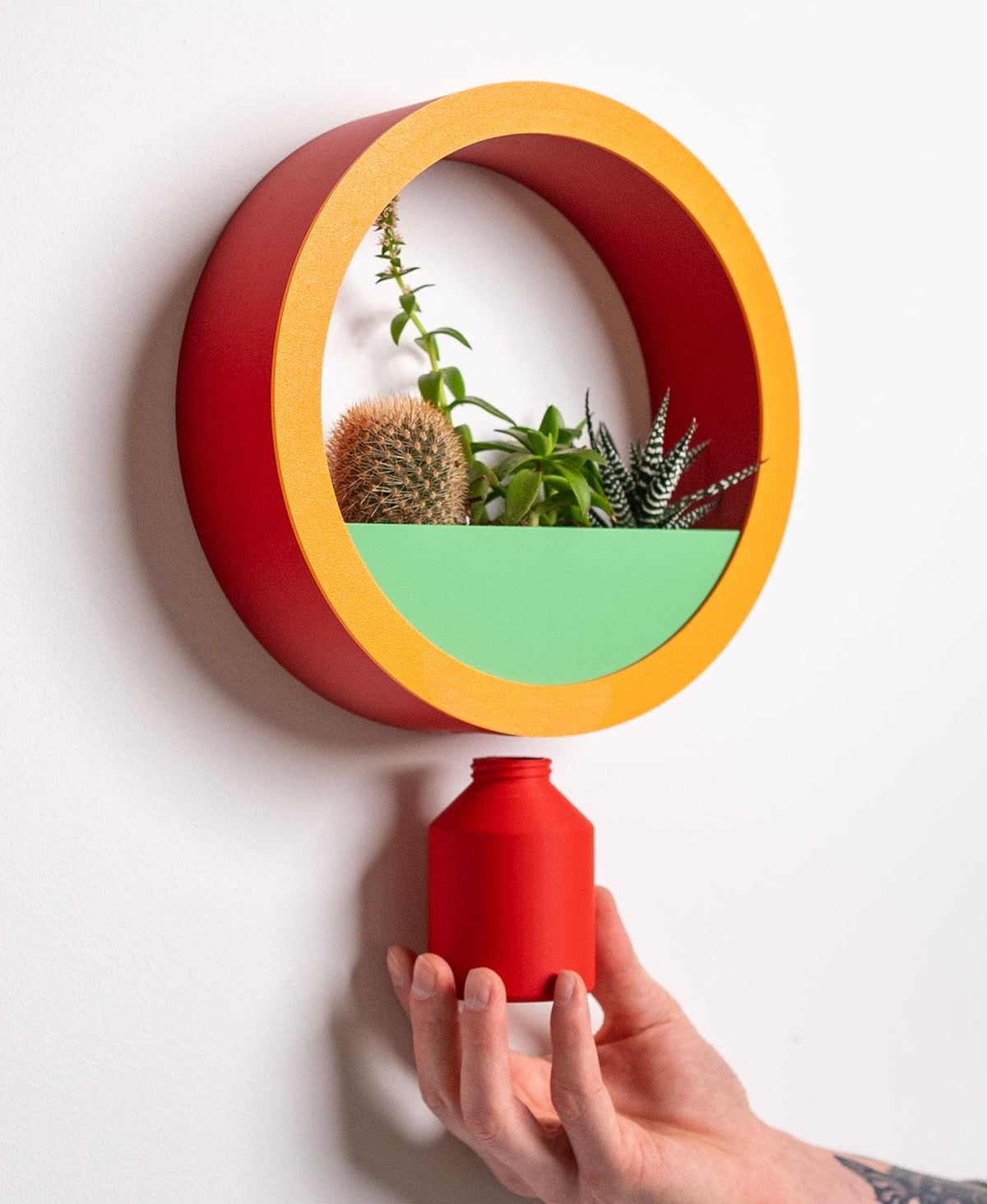 Rund vægplantepotte – moderne geometrisk design